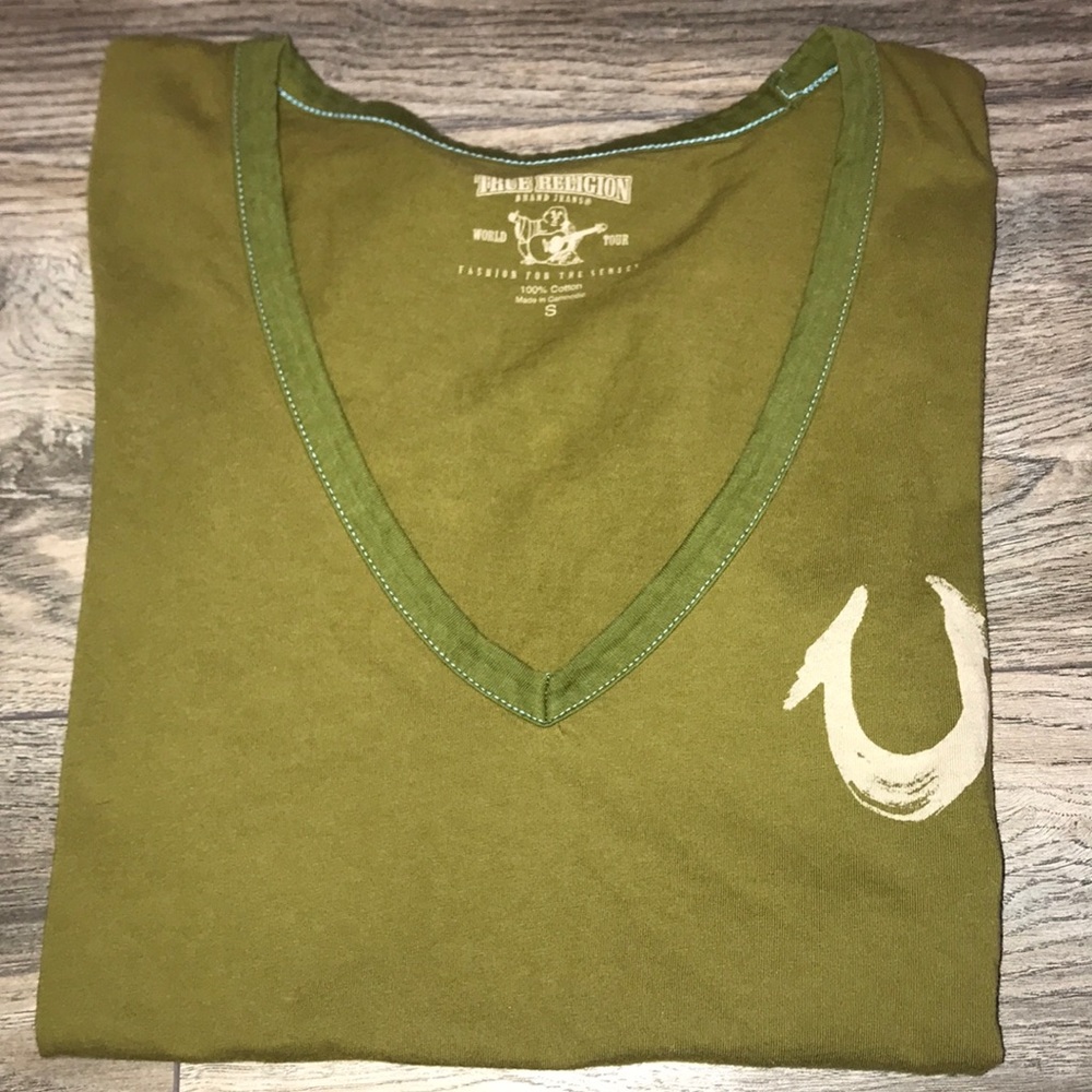 Olive green True religion shirt